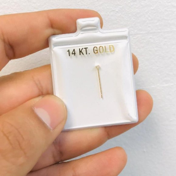 14K Yellow Gold Nose Ring for Women,13mm Nose Ring - Picture 1 of 4